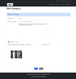 The Mobile Hour - Category details edit page (admin panel)