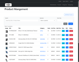 The Mobile Hour - Product management page (admin panel)