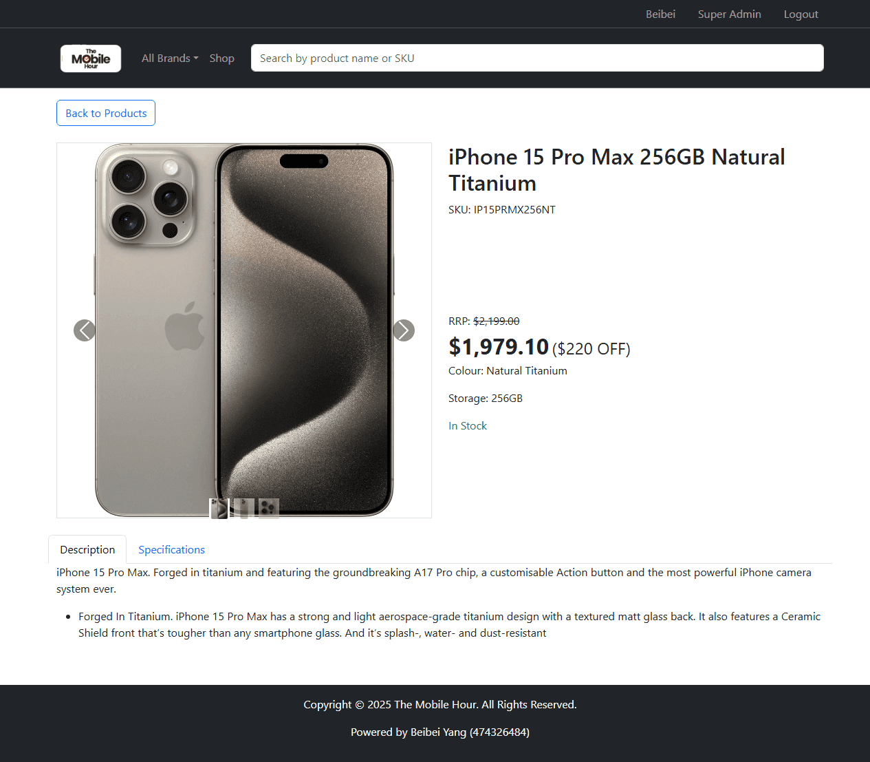 The Mobile Hour - Product details page