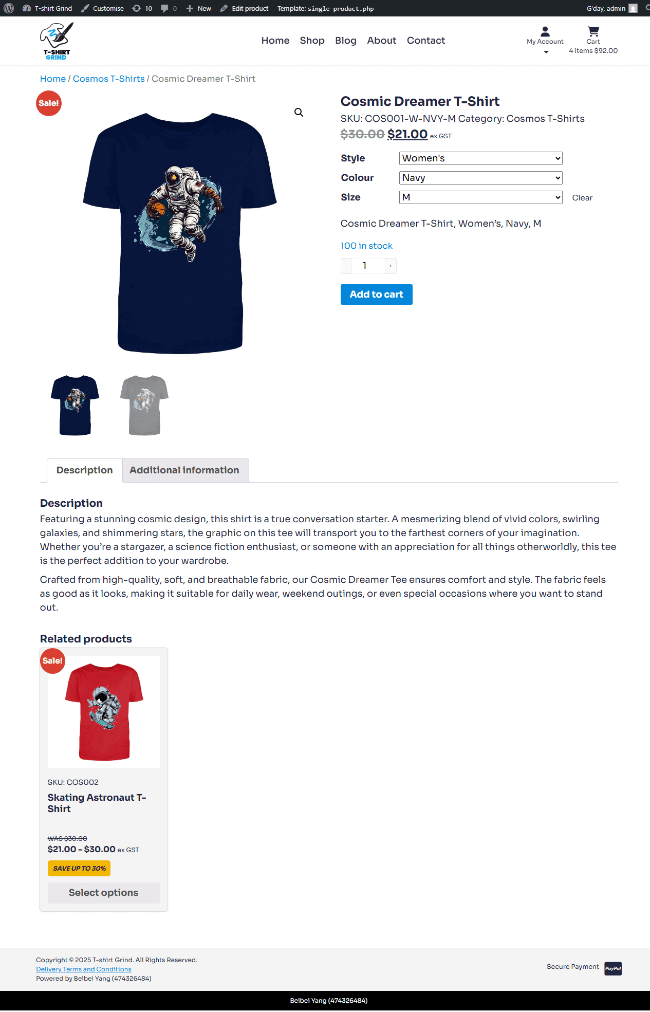 T-Shirt Grind - Product details page